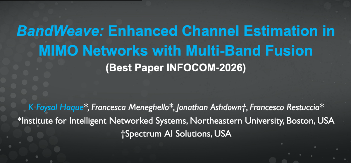 Title slide for the BandWeave presentation at IEEE INFOCOM 2026