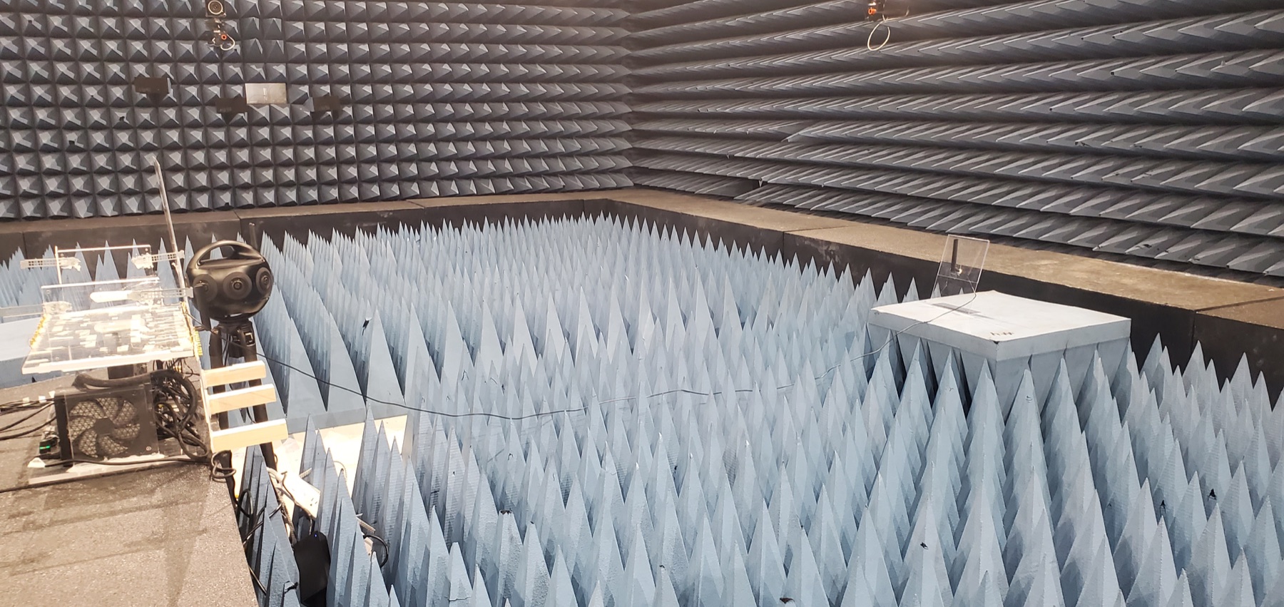 SAWEC sensing and visual edge-computing testbed deployed in an anechoic chamber