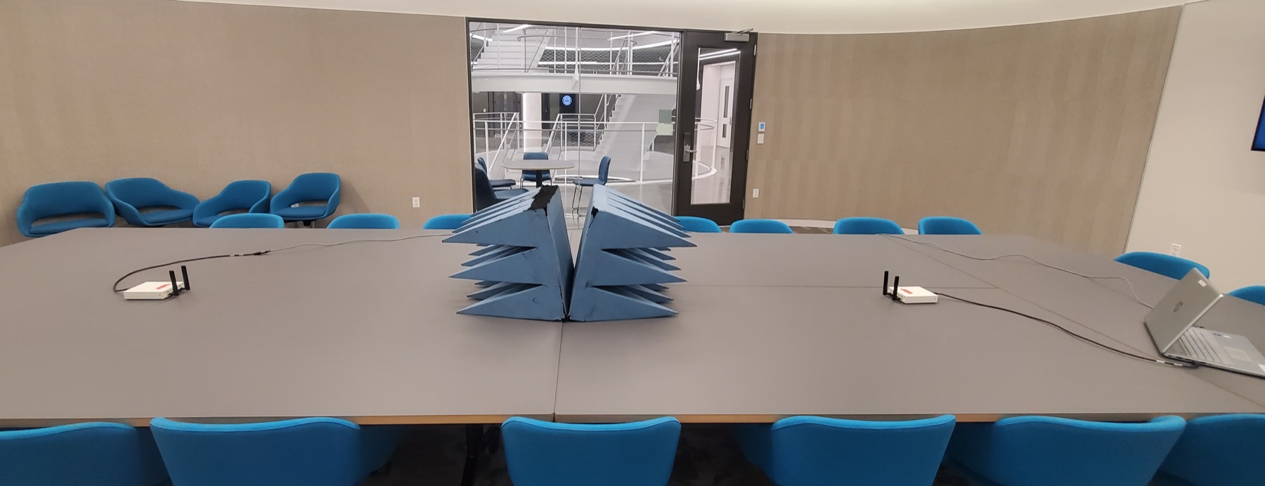 Distributed USRP software-defined radios deployed for an indoor over-the-air experiment